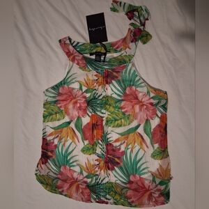 Floral Tropical Print Tank Top